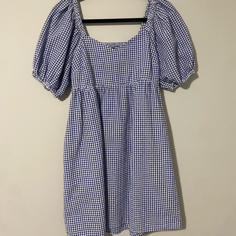 Blue and White Checkered Dress